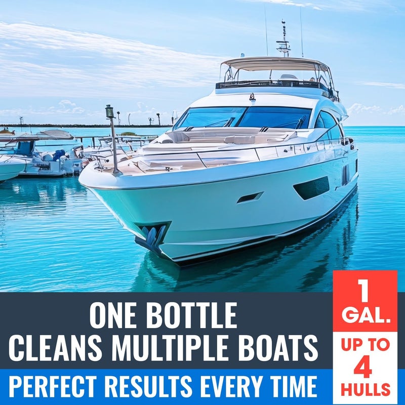 Escentile [1 Galllon] Instant Boat Hull Cleaner - Made in USA - Powerful Dual Acid Formula Easily Removes Scum Lines, Rust Stains, Hard Waterlines, & More from Fiberglass, Gelcoat & Painted Boat Surfaces - Image 5
